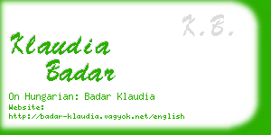 klaudia badar business card